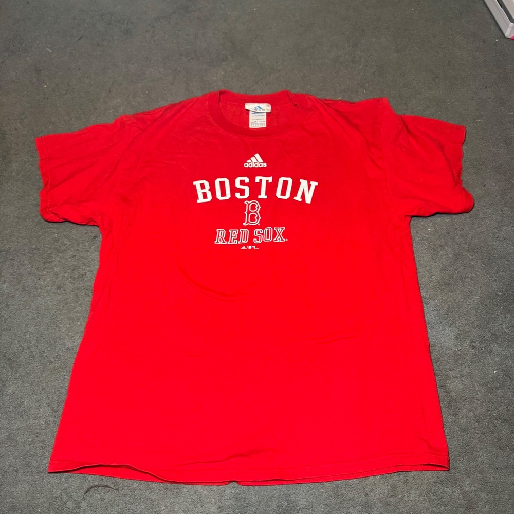 Adidas Boston Red Sox T-Shirt Mens Large Red 2004 MLB‎ Graphic Tee Short Sleeve